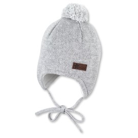 Sterntaler Unisex Children's Ocs Knitted Hat, Silver melange