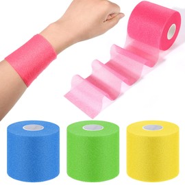 4 Pieces Foam Underwrap Athletic Foam Tap Sports Pre-wrap Athletic Tape for Ankles Wrists Hands and Knees, 2.75 x 30 Yards (Green, Yellow, Blue, Rose Red)