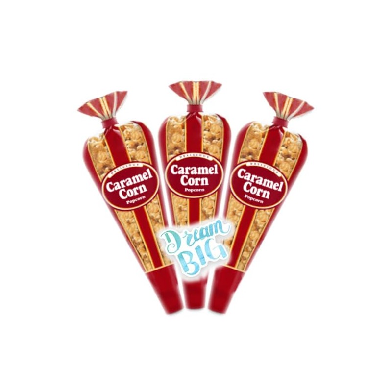 Gourmet Popcorn - 3 Caramel Corn Mini Cones & Exclusive