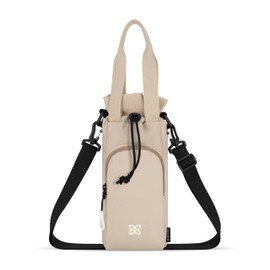 Sherpani Izzie, Water Bottle Holder, Water Bottle Crossbody, 2L Bottle Carrier with Strap, Small Shoulder Bag, Cross Body Purse for Women, Travel Gift, RFID Protection (Con Leche)