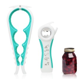 Lid Opener Bottle Opener Multi-function 4-in-1 5-in-1 Set Opener Can Opener Jar Opener for Elderly Arthritis Grip Lid Twist Grippers Multi-functional Bottle Opener Jar Opener for Weak Hands Bottle