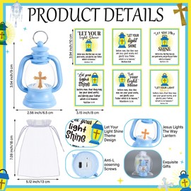 VIHOSE 12 Sets 2026 VBS Lanterns Let Your Light Shine Cards Gifts Illumination Themed Jesus Is the Guiding Light Lanterns for Camping Sunday School VBS Church Christian Party Decoration