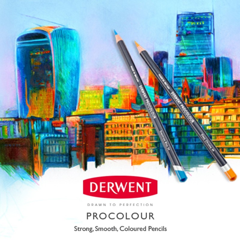 Derwent Procolour Pencils Set Of 36 In Tin, 4mm Round