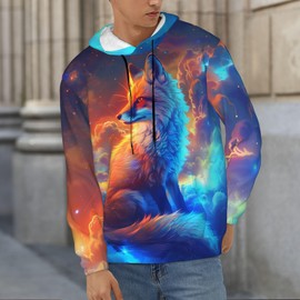 Cool Hoodies for Men Funny Mens Hoodies Men's Novelty Hoodies 3D Print Pullover Hooded Sweatshirt Hoodies with Big Pockets