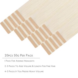 Wennalife WENNALIFE Tape in Hair Extensions Human Hair, 20pcs 60g 26 inch White Blonde Remy Hair Extensions Straight Human Hair Tape in Extensions Skin Weft Tape Extensions Human Hair