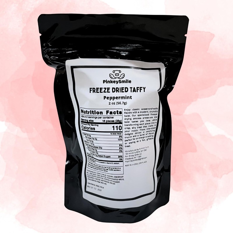 Peppermint Flavored Freeze-Dried Taffy 2 oz – Crunchy & Airy