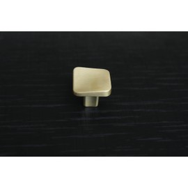 10 Pack - Hamilton Bowes Satin Brass Cabinet Hardware Square Knob - 1-1/4" Diameter - Modern Gold