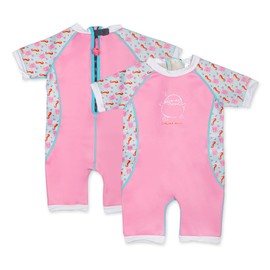 Cheekaaboo Warmiebabes Baby and Toddler Wetsuit, Thermal Swimsuit Made with UPF50+ Neoprene, Quick-Dry Rash Guard, Pink, Jellyfish