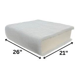 FoamRush 5" x 21" x 26" Seat Cushion Foam with Batting/Dacron (Cushion Seat Replacement) Made in USA