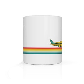 Rapoza Collective - Taza RETRO AVION, taza cerámica 11oz (330ml), Perfecta para la Oficina o Regalo, Taza Vintage, Taza Avión