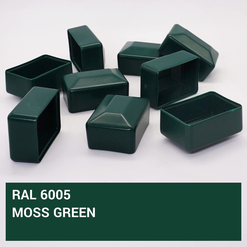 SKIR'CO Fence Post Caps Rectangular Green Plastic Caps 40 x
