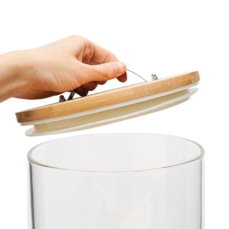 HAPPCUCOE Grain Dispenser Multigrain Storage Jar Clear Glass Rice Flour