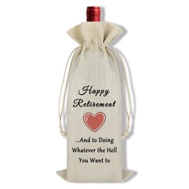 Retirement Gifts for Women Men Happy Retirement Wine Bag Retirement Gifts for Friends Mum Dad Sister Husband Wife Teacher Coach Retired Boss Colleague Retirement Party Decorations