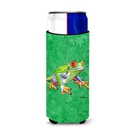 Green Tree Frog Ultra Beverage Insulators for slim cans