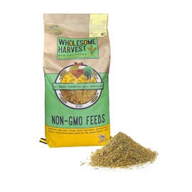 Wholesome Harvest - Chick Starter Feed - Non-GMO Chick Food Starter with Omega 3 and Natural, Herbal Ingredients - Chicken Feed for Growing Healthy Chicks with High-Protein 22% and Probiotics - 25 Lb