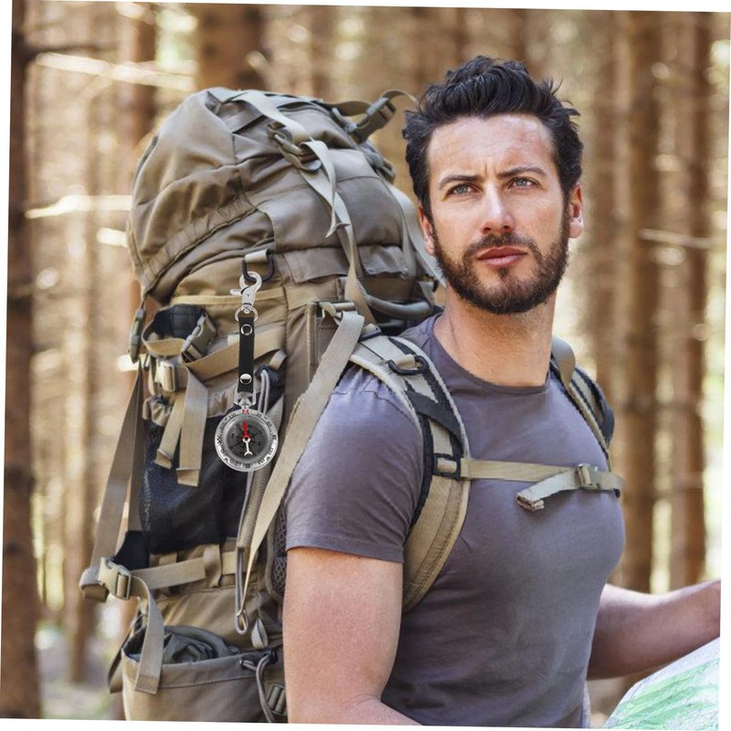 SUPVOX Wear-Resistant Pocket Compass Mini Compass Keychain Vintage Design for