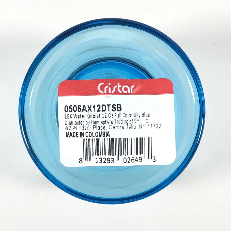 Cristar 2ct NWT Cristar SKY BLUE Lexington Water Goblets Footed