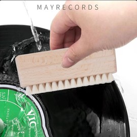 Bristles Made of Goat Hair Record Cleaning Brush with Wooden Handle for Record Record Brush for Vinyl, LP Record Brush, Turntable Brush, Antistatic, Universal Use