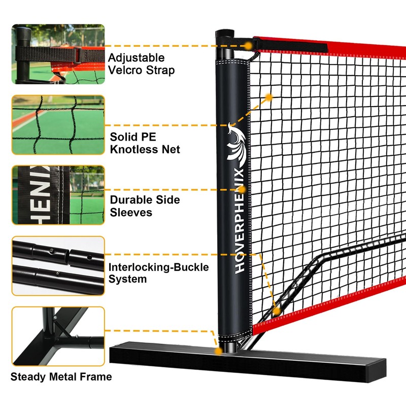 Hoverphenix Portable Pickleball Net Set, 22FT Regulation Size Pickle Ball