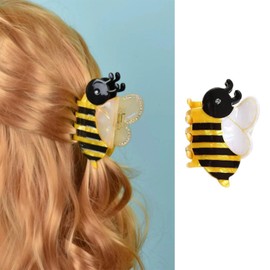 Honeybee Hair Claw Clip Bee Hair Clip Insect Non-slip Jaw Clips Cute Acetate Acrylic Hair Clamp Clip Small Exquisite Hairpins Funny Cartoon Bee Hair Accessories for Women Girls Styling Daily Wear