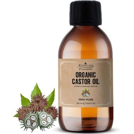 Castor Oil 250ml, 100% Pure Castor Oil Organic, Organic Cold Pressed, Castor Oil for Hair Growth, Organic Castor Oil for Eyelashes, Beard, Nails & Castor Oil for Skin Care, Hexane Free Castor Oil