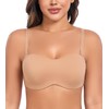 DotVol Women's Large Sizes Underwired Unpadded Bandeau Strapless Multiway Bra,