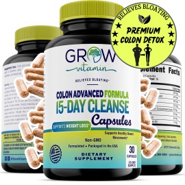 15-Day Gut Cleanse - Safe 15-Day Cleanse - Gut and Colon Support - 30 Capsules