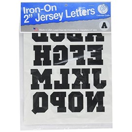 COLORSTAR CS1036-0500 Iron On Jersey Closed Letters 2In, Black