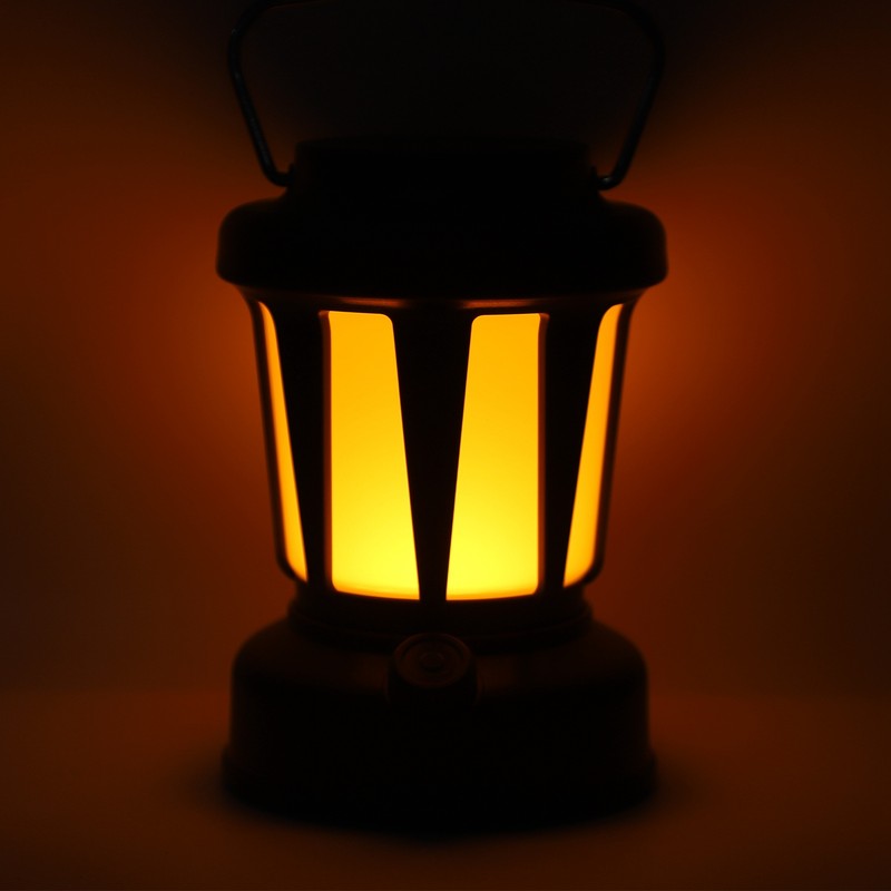 Camping Lantern Solar Powered USB Rechargeable Stepless Dimmable Retro Style