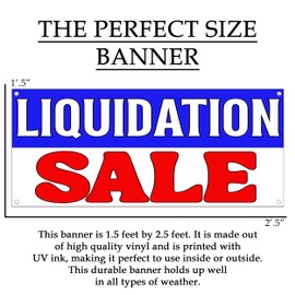 Large Liquidation Sale Banner Retail Store Shop Business Sign Closing Sale Weatherproof Vinyl (Small 30")