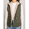 Valphsio Womens's Reversible Vest Lightweight Quilted Sherpa Fleece Vest Sleeveless