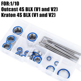 hopsupRC Sealed Bearings Kit RC Upgrade Parts for 1/10 Kraton 4S BLX (V1,V2),Outcast 4S BLX(V1,V2).Bearings Kit Hops Up.Navy Blue.