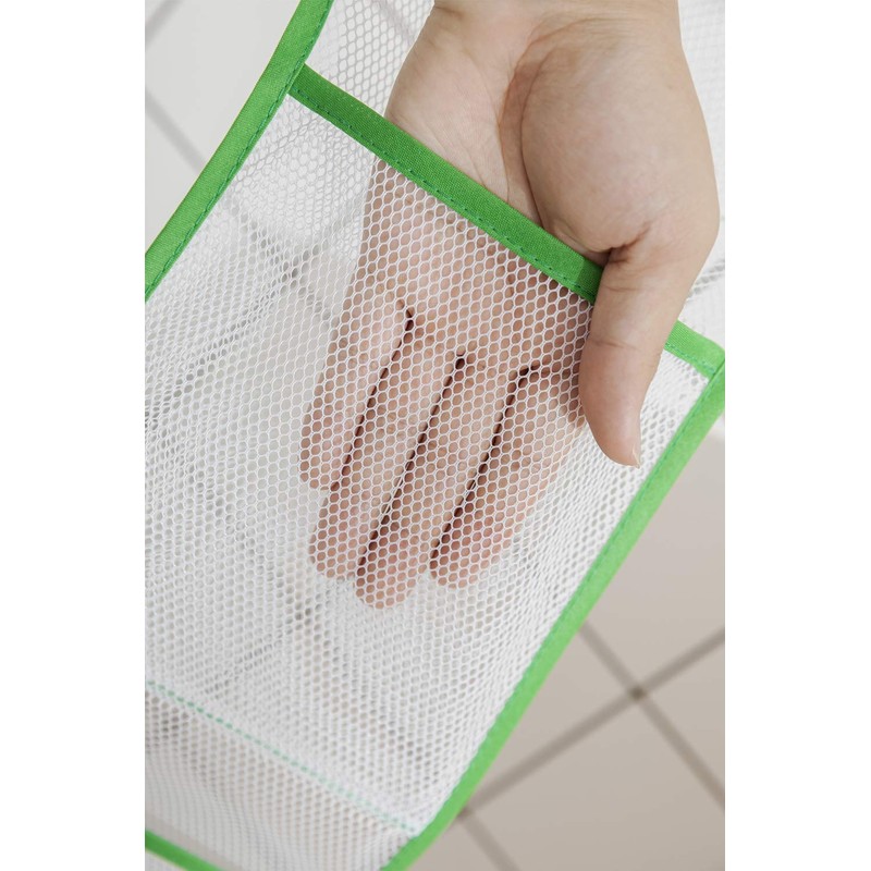 ALYER Hanging Storage Shower Caddy Organizer,Mesh Pockets for Bathroom,Closet,Pantry (White)