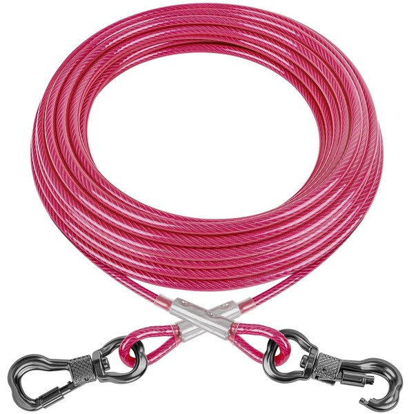 XiaZ Dog Tie Out Cable, 50ft Dog Lead for Yard,