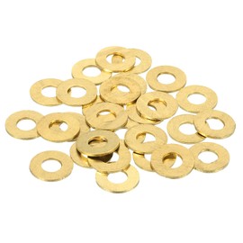 sourcing map 58 Pack Brass Flat Washer, M6 Copper Washers Crush Washer Kit Assortment, 6mm ID, 12mm OD, 1.2mm Thick for Bolts Screws Machinery Repair, Outdoor Construction