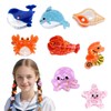 8 Pcs Sea Animals Small Hair Claw Clips Mini Ocean
