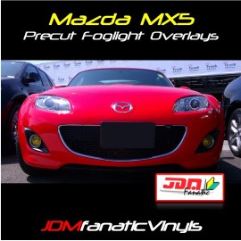 JDMFV 09-12 Mazda Miata MX5 Fog light Yellow Overlays TINT Film Vinyl JDM PRECUT MX-5