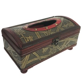 Allgala Antique Wooden Tissue Box Holder