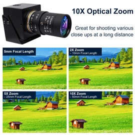 Mermaid USB Camera 4K Manual Zoom Webcam 5-50 mm CS Mount Variable Lens PC Camera UVC Computer Camera 8MP Industrial Camera IMX415 USB 2.0 Web Cam