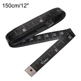uxcell Cloth Tape Measure for Body 1.5m 60 Inch Metric Inch Measuring Tape Soft Dual Sided for Tailor Sewing Black