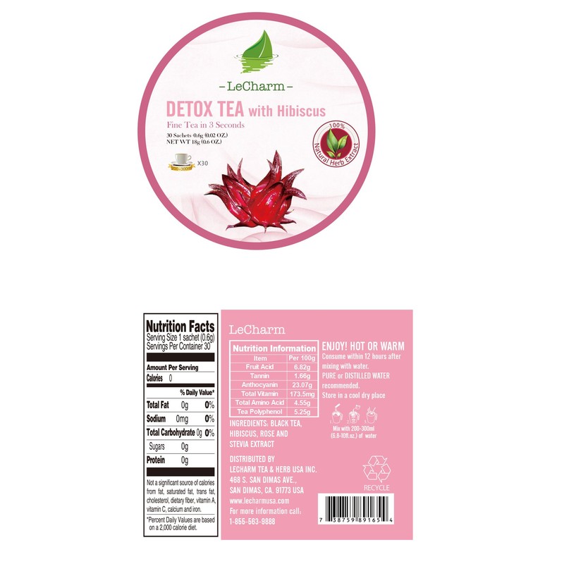 LeCharm 120-count Ready Brew Single Serve Herbal Tea Extract Crystals