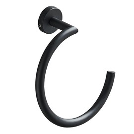 KWQKEM Towel Ring, Wall-mounted, Towel Rack, Stainless Steel Towel Ring with Screws, for Bathroom, Kitchen, Washroom, Toilet, Towel Hanger (Black)