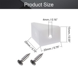 MroMax 50PCS Plastic Corner Braces White L Bracket Shelf Closet Furniture Angle Bracket 0.79" x 0.79" x 0.59" (LxWxH) for Home Drawers Windows Cabinet