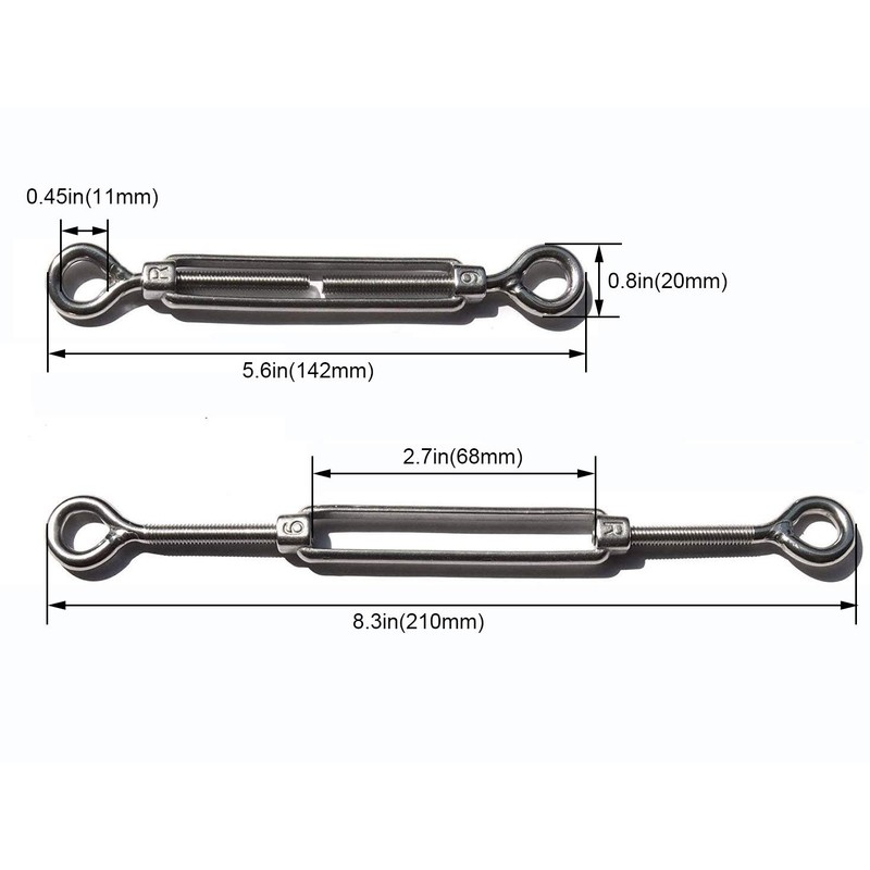 Penta Angel M4/M5/M6 Stainless Steel 304 Double Eye Turnbuckle Wire