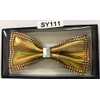 Western Fashion Rhinestone Bow Tie (Gold Holographic)