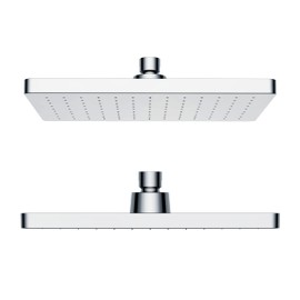 Saniwii Rain Shower Head with Automatic Cleaning Function Against Limescale Deposition Chrome-Plated Square Shape 250 x 170 mm
