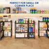 3-Tier Short L Shaped Metal Storage Rack with Height Adjustable