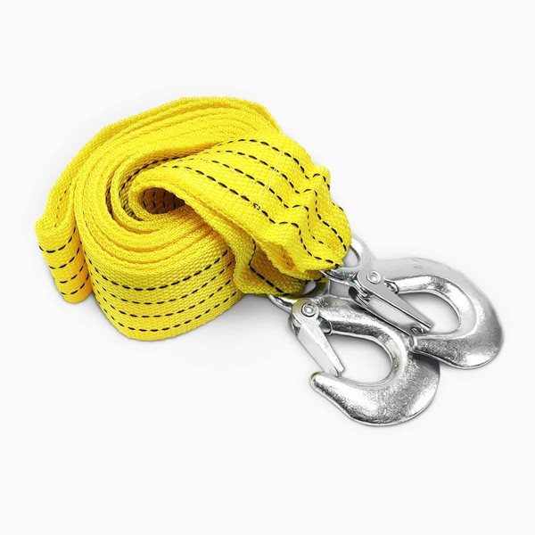 JNNJ Car Tow Rope, Emergency Tow Strap, High-Strength Tow Rope Car with Reflective, Tow Rope with Two Safety U-Ring Hooks for Recovery Tow