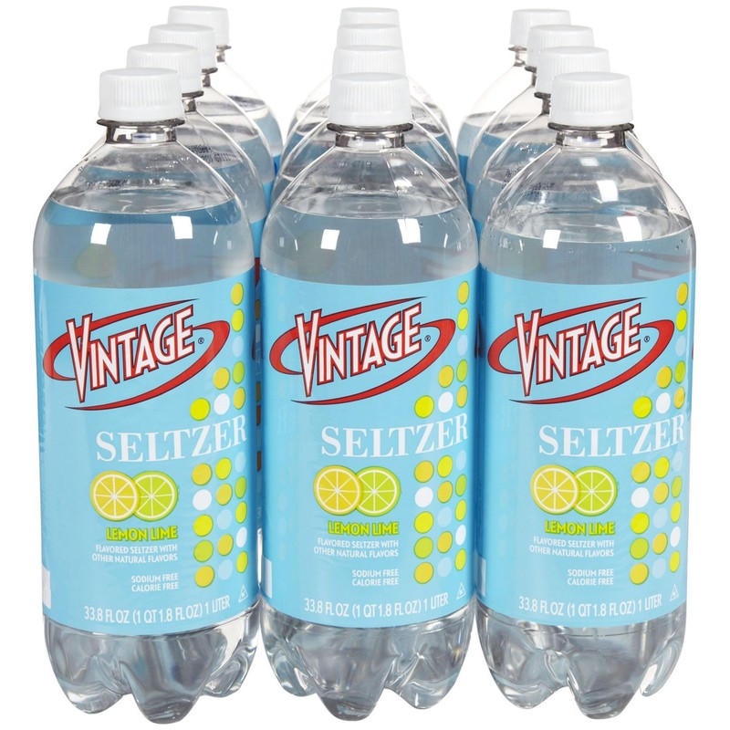 Vintage Seltzer Water - Lemon Lime - 33.8 Oz (Pack
