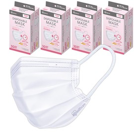 Iris Ohyama Masks, 120 Pieces, Small, Disposable, Pleated Mask, Small, 30P x 4 Boxes Set